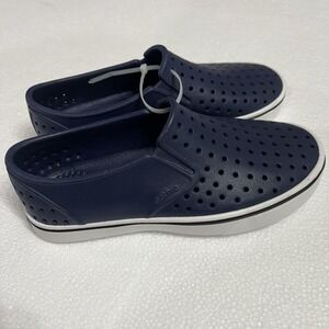 Native‎ Slip On Shoes Kids Navy Blue Perforated Casual Comfort Size 3
